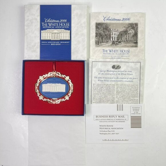 Christmas 2000 The White House Historical 200th Anniversary Ornament Box Certify - Picture 2 of 10